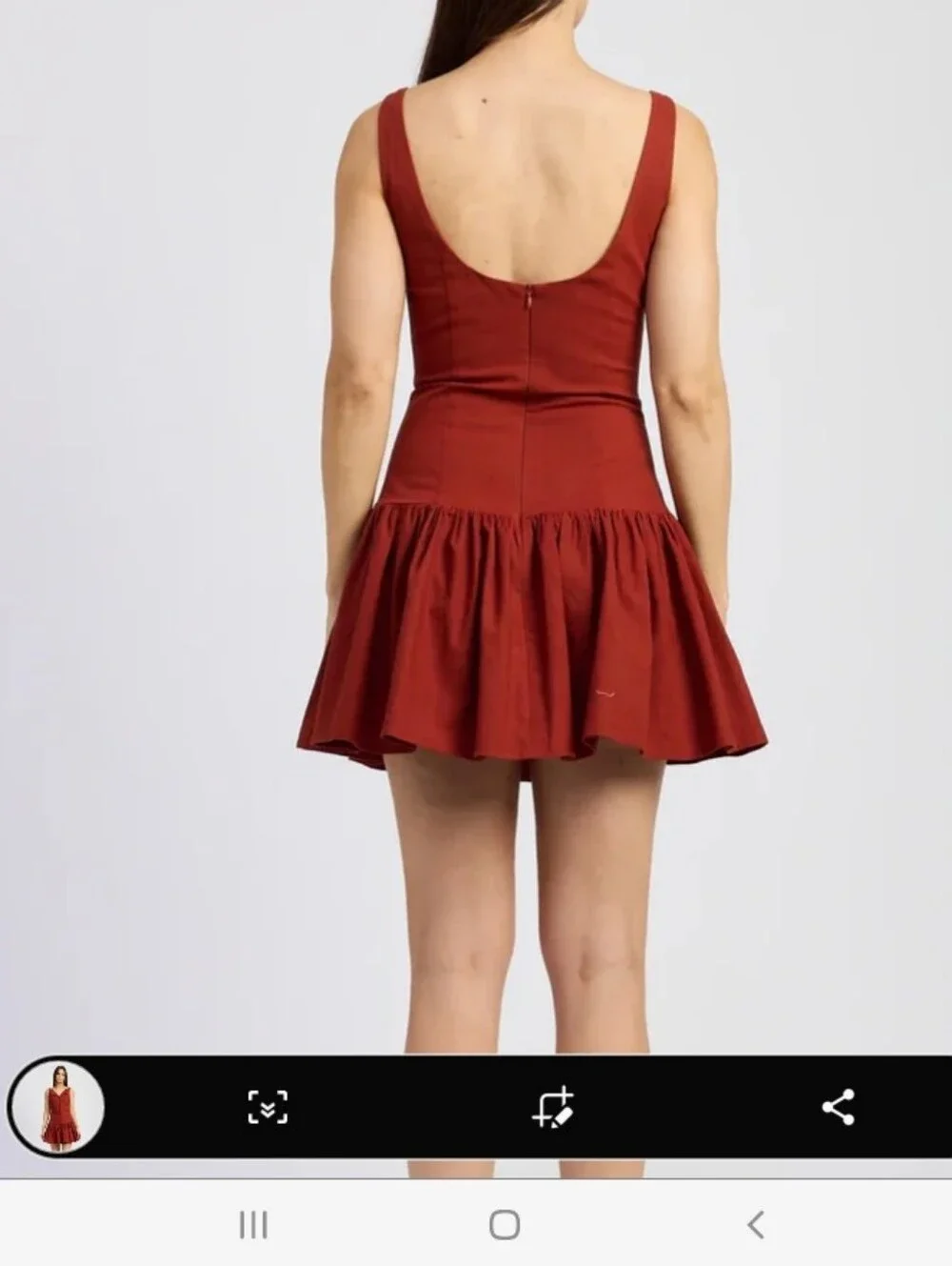 En Saison Megumi Mini Dress Linen Blend Tank Sporty Coquette Rust Orange-Brown